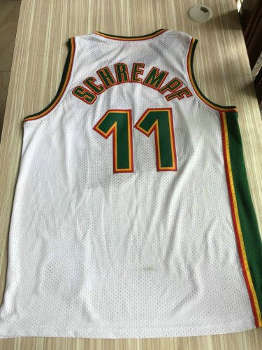 NBA 11 Schrempf Supersonics 1997-98 M&N Maillot blanc